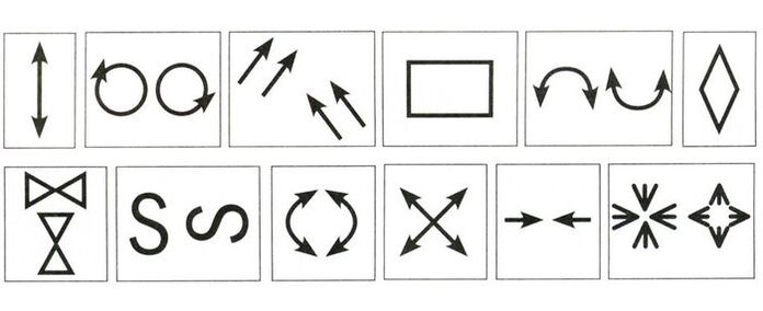 Figures for vision correction gymnastics with farsightedness