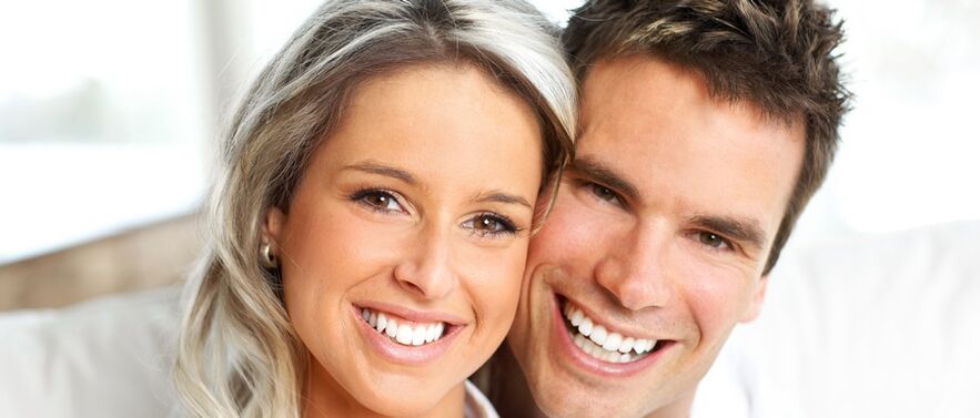 after recovery, a woman and a man with good eyesight